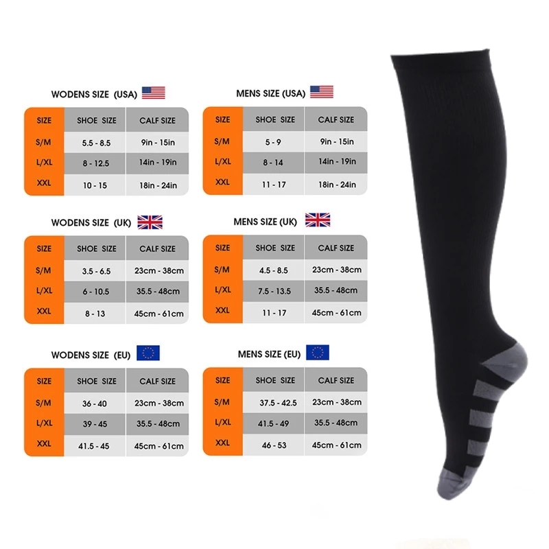 Compression Socks Men Women Medical Varicose Veins Pregnancy Nursing Athletic Football Soccer Stockings Sport Socks 20-30 Mmhg