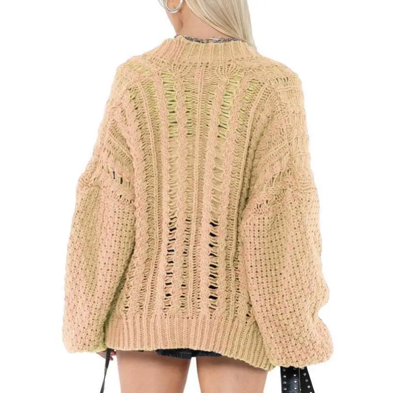 

ex Knitted Sweater Autumn Winter Thiened Nine Points Sve Collar Inner Wear Ci Walk Coolmax Fiber Non Deformable