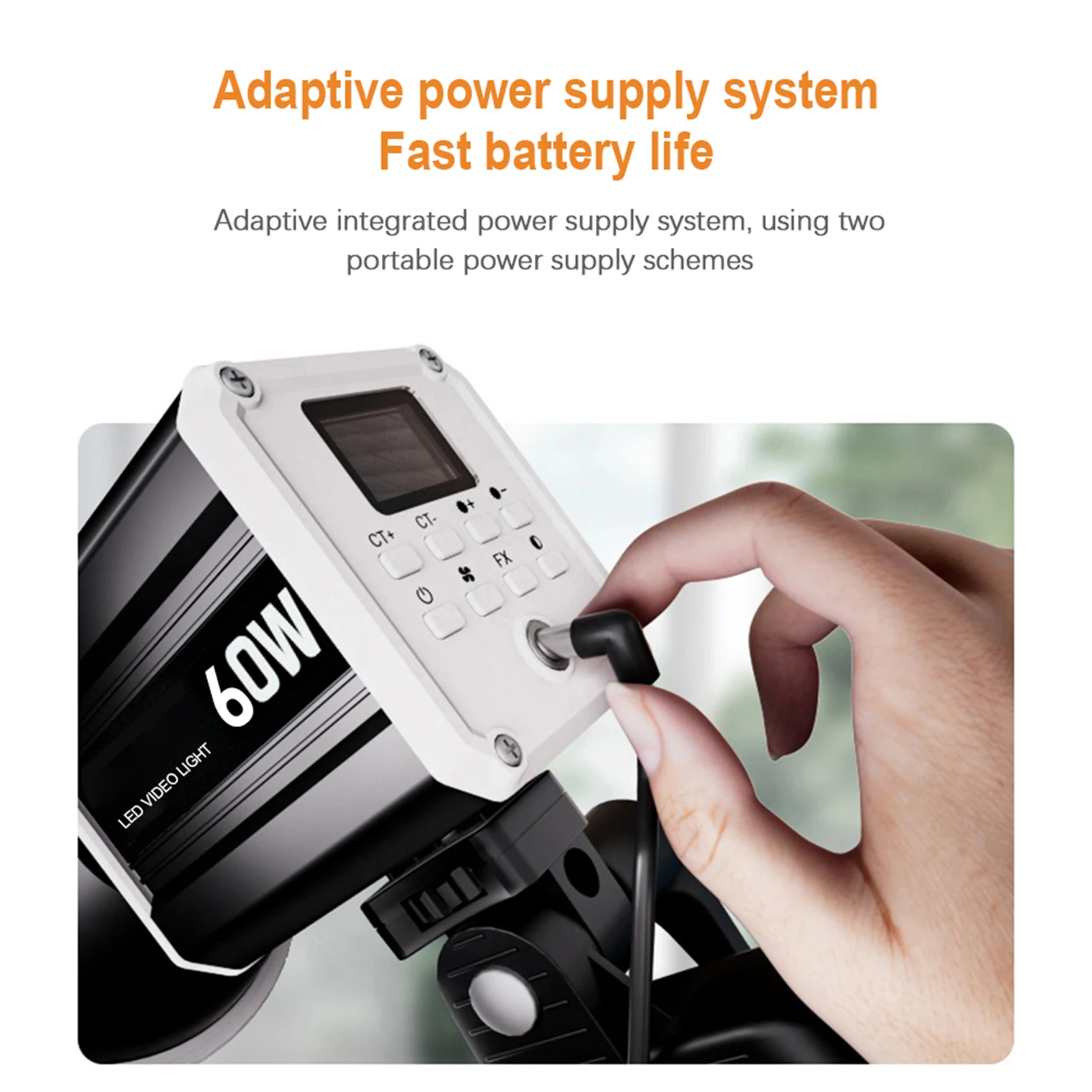 Studio Light 60W 2800K-6800K Color Temperature LED Studio Light for Photography Live Recording