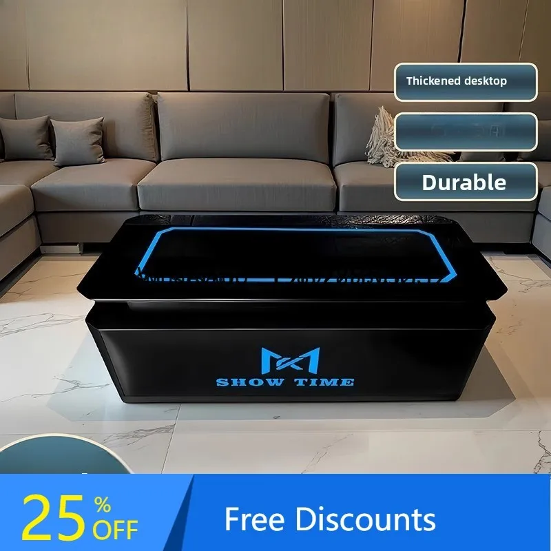 Z1  Glass Coffee Table Double Layer Metal Special Tempered Glass Modern Simple Stainless Steel Rock Plate Marble Table