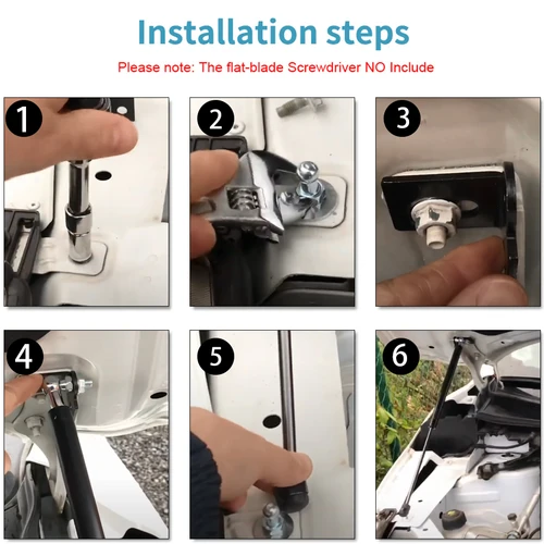 Imagen 2 del producto 2 Piezas de Accesorios para Auto, Amortiguadores de Gas para Capó Delantero, Universales para Nissan Qashqai J11 2014 2015 2016 2017 2018