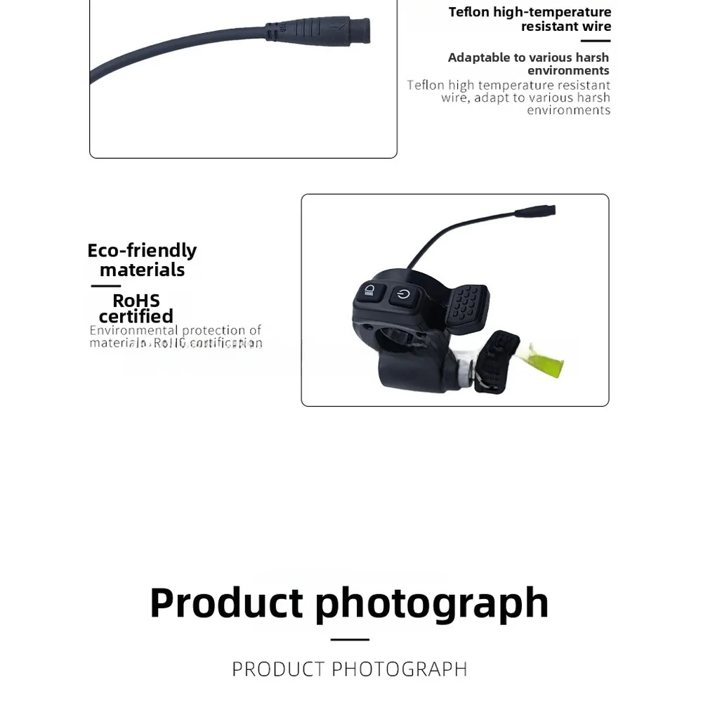 

Electric Scooter Throttle Speed Controller Switch Button for Electric Bike Handlebar 222mm Ergonomic Large Button