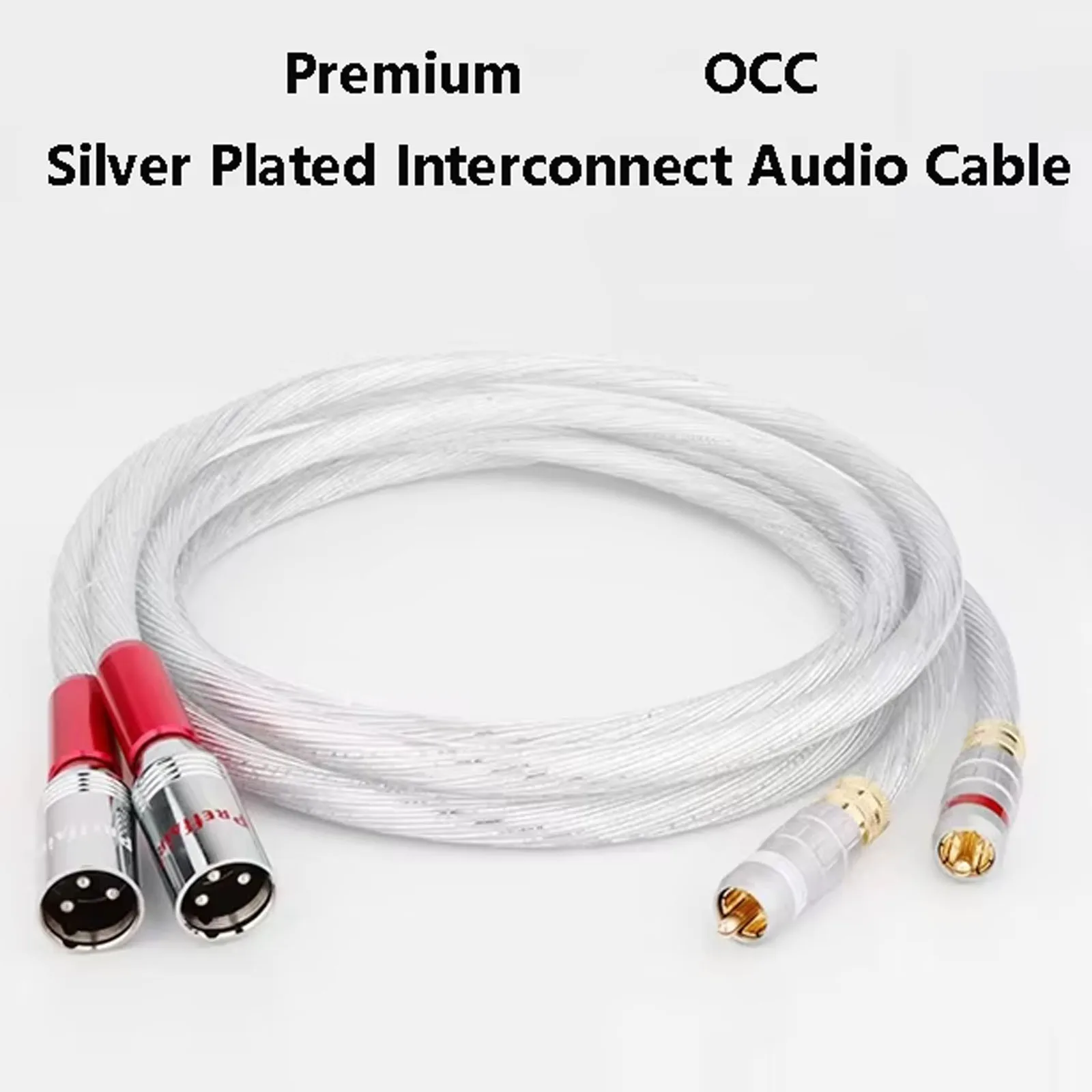 RCA Cable High End OCC Silver-Plated Audio Cable XLR to RCA Extension Cord  Audiophile Amplifier Interconnect Audio Cord