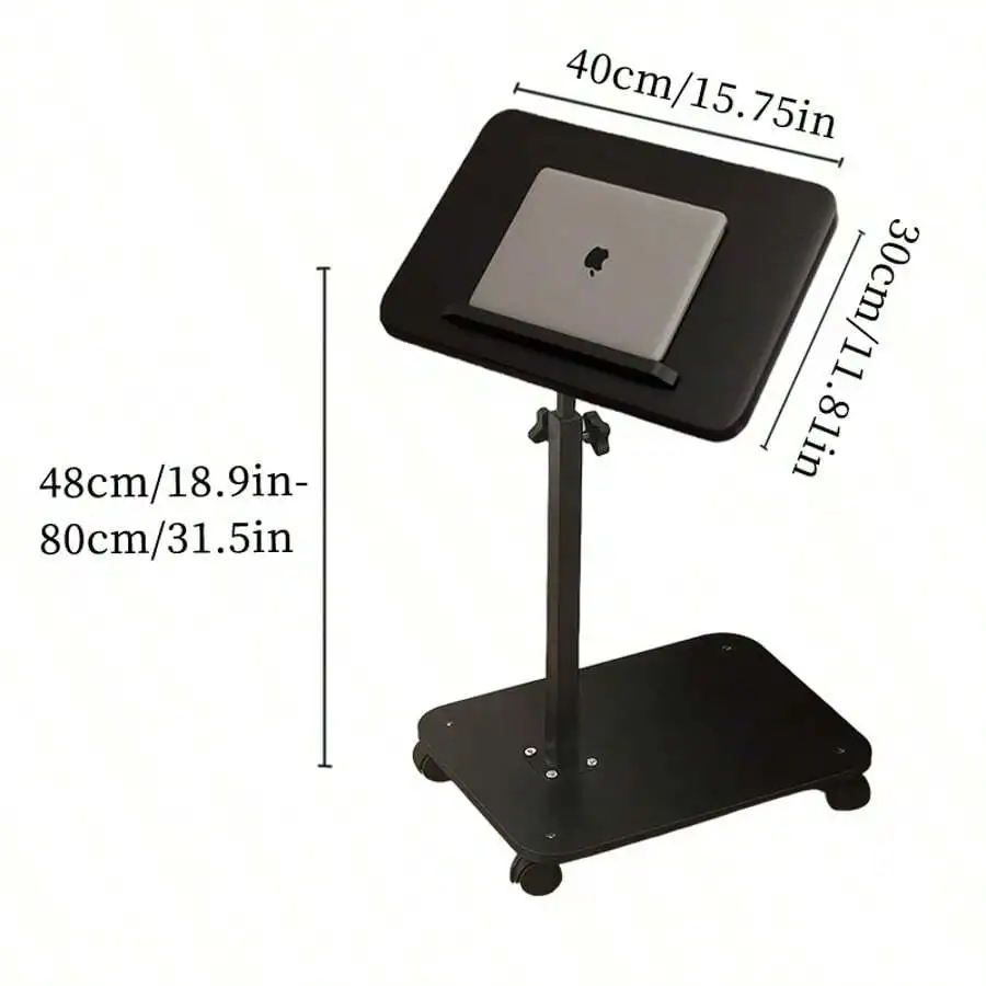 360° Rotatable Sofa Side Table with Wheels | Adjustable Legs | Sofa/Bed Snack Tray