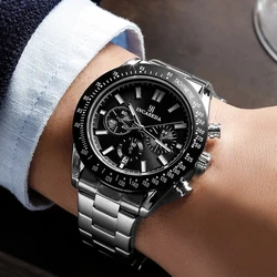 INCASEDA Luxury Military Watch for Men Waterproof Luminous Date Chronograph Men Watch Sport Quartz Men's Watches