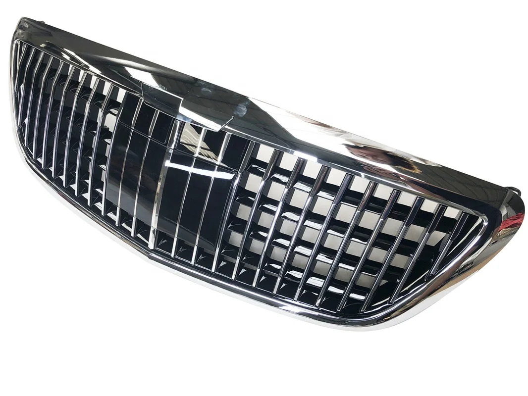 Facelift Maybach Style Mercedes Benz W222 S Class Car Grilles With ACC Function Chrome Electroplated