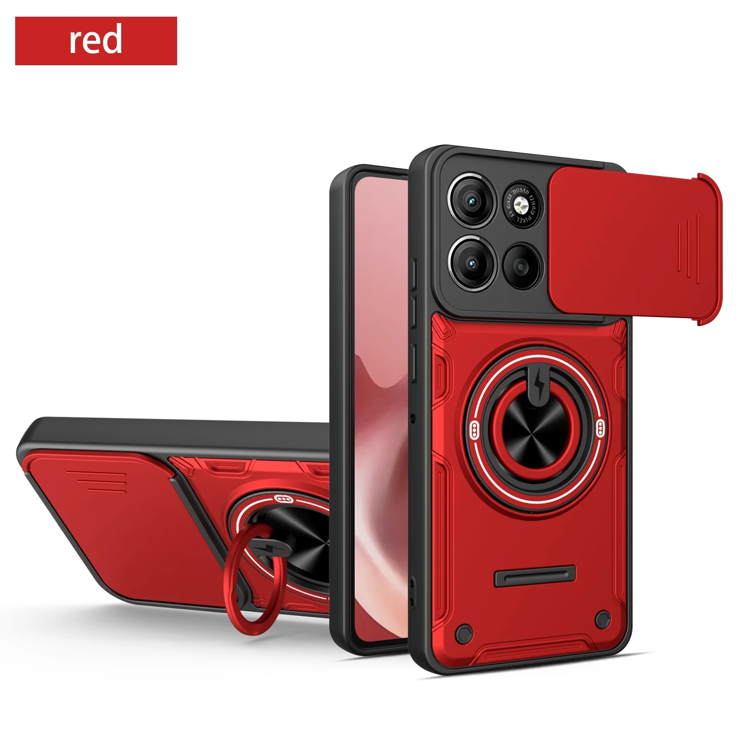 360 Rotating Magnetic Bracket Kickstand Shockproof Case for Moto G86 G85 edge 70 fusion 60 Pro 50 Lens Protector Ringand Cover