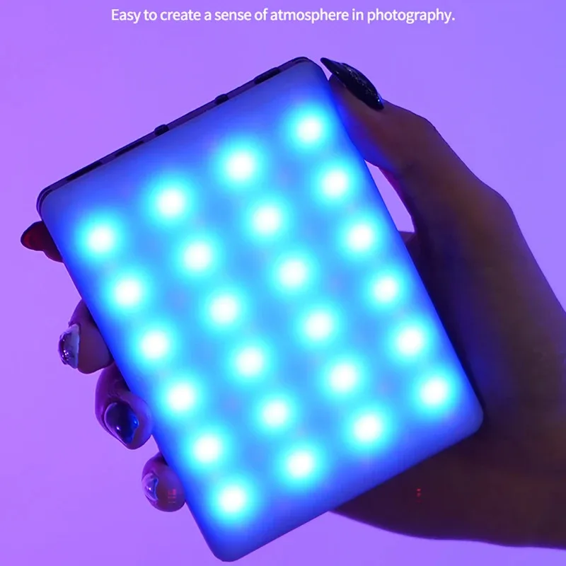 Wypełniające światło RGB LED Prosta kieszeń Fotografia wideo Oświetlenie Kieszonkowy klip Vlog na żywo do telefonu iPhone iPad Laptop z aparatem