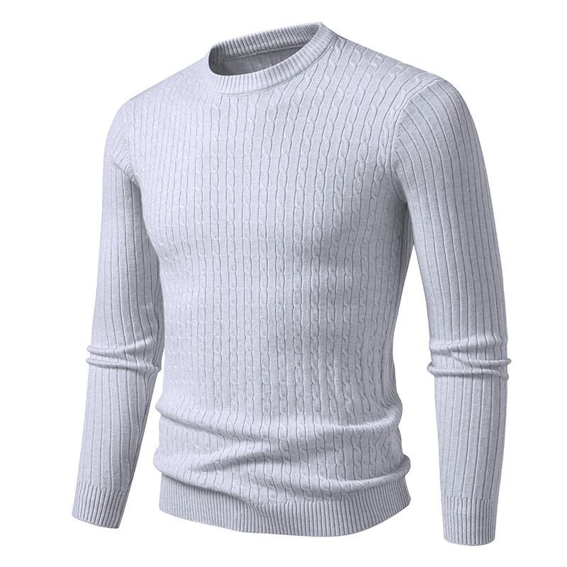 Immagine 4: Nuovi maglioni da uomo con scollo rotondo, a maniche lunghe, leggeri, in maglia, adatti come abito o maglione casual, con motivo a treccia.