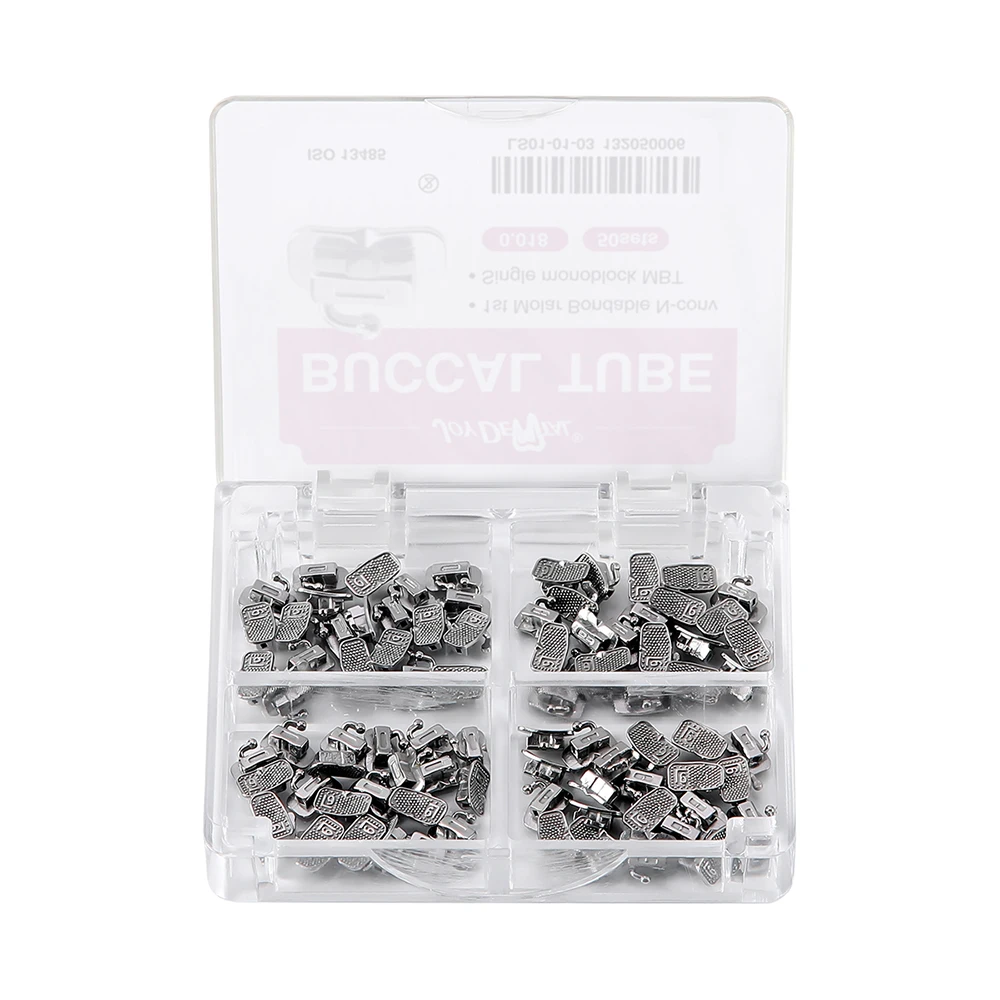 50 Sets Zahnärztliche Kieferorthopädische Bukkalröhrchen für Molaren MIM Monoblock Mesh-Basis Bonding Nicht-Konvertierbar Roth MBT 0.022/0.018 – Detail 3