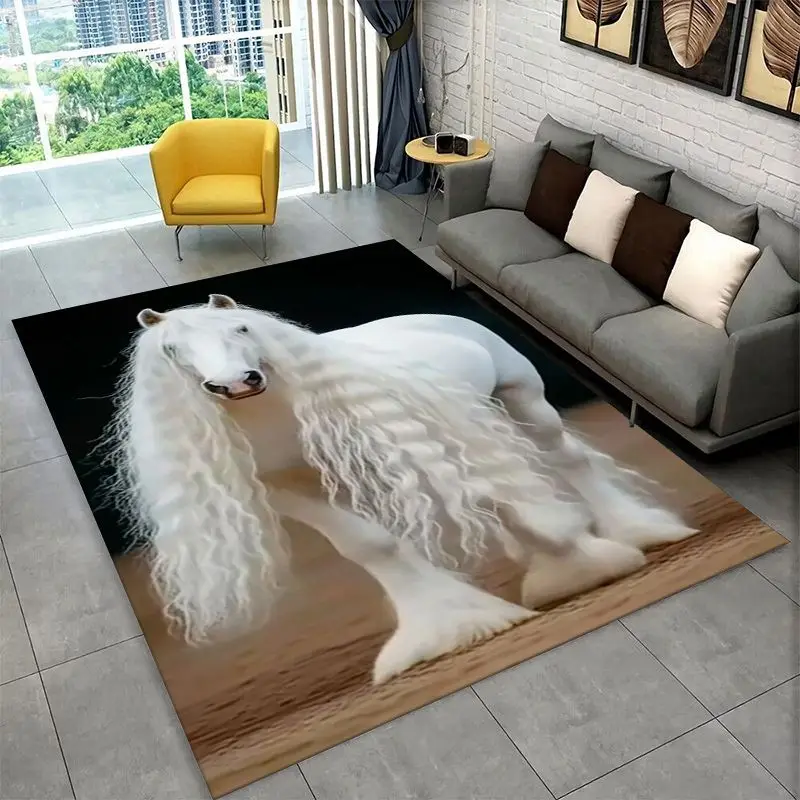 Wild Horse Pentium Steed Large Area Rug Non-slip Durable Carpet for Bedroom Living Room Sofa Doormat Home Decor Floor Mat Gift