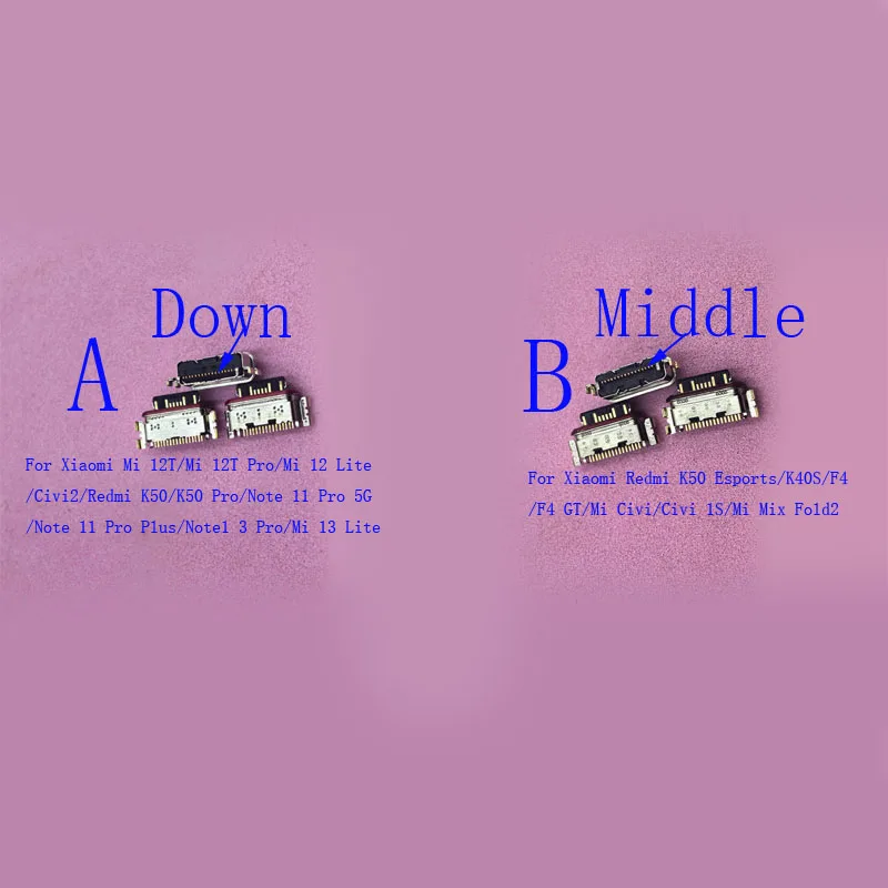 5-50 قطعة شحن ميناء موصل USB حوض شاحن التوصيل ل Xiaomi Mi F4 GT Civi 1S 12T 12 لايت Redmi K40S نوت 13 برو زائد K50 11