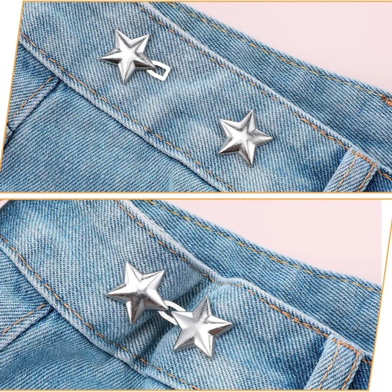 1 Stück Verstellbare Taillenschnalle Jeansknöpfe Abnehmbare Metallknöpfe Taillenverengung Kleidungszubehör Kein Nähen Erforderlich – Detail 4