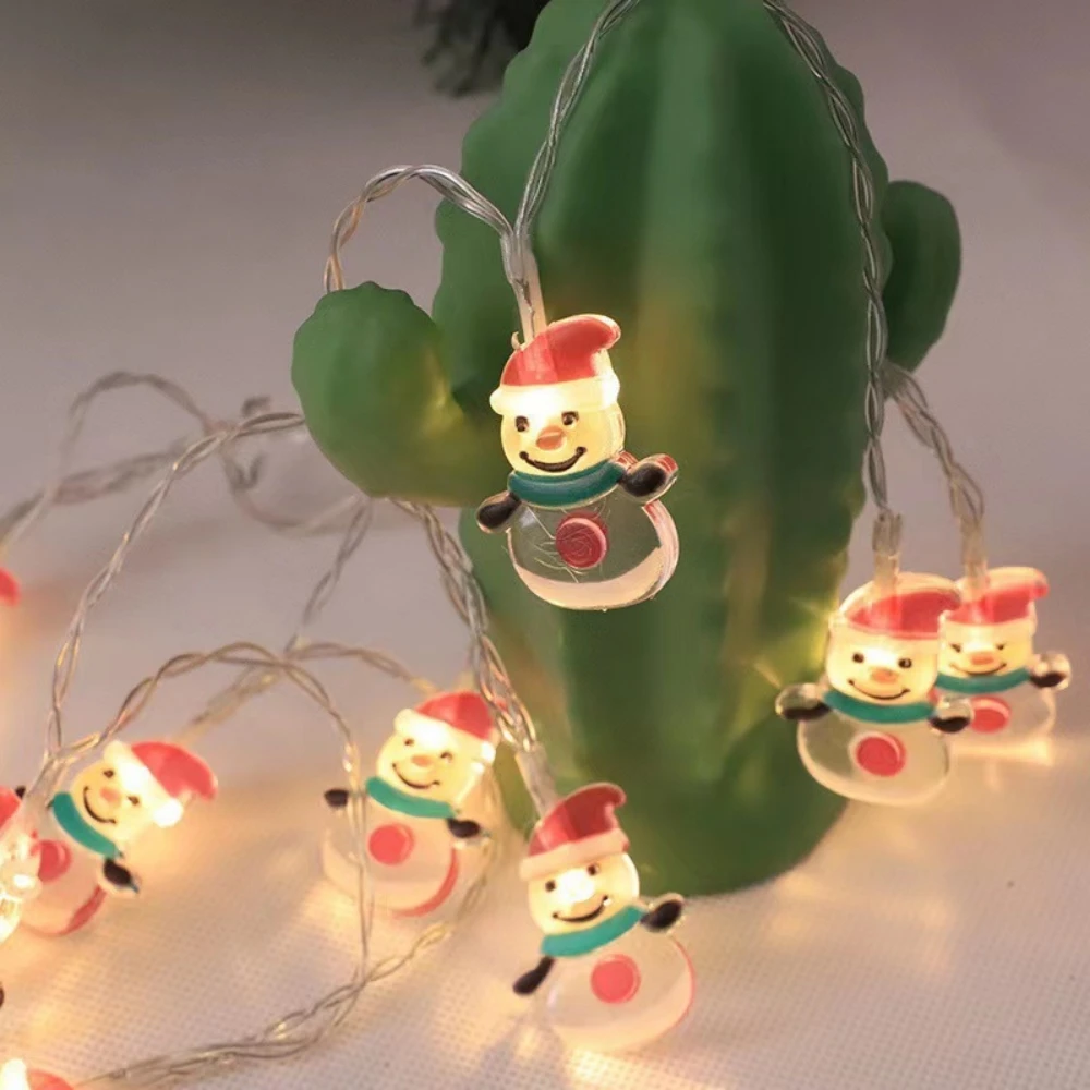 Luci natalizie a forma di Babbo Natale/pupazzo di neve/albero di Natale Ghirlanda a batteria Lucine a LED per decorazioni natalizie di Capodanno