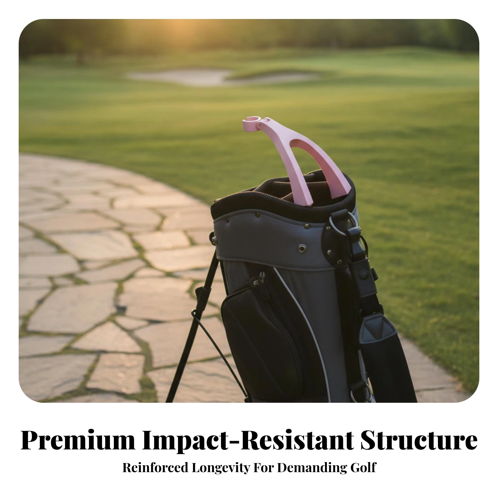 Golf Club Holder with Top Clip No-Bending Upright Golf Club Holder Portable Compact for Golfers, Practice Rounds