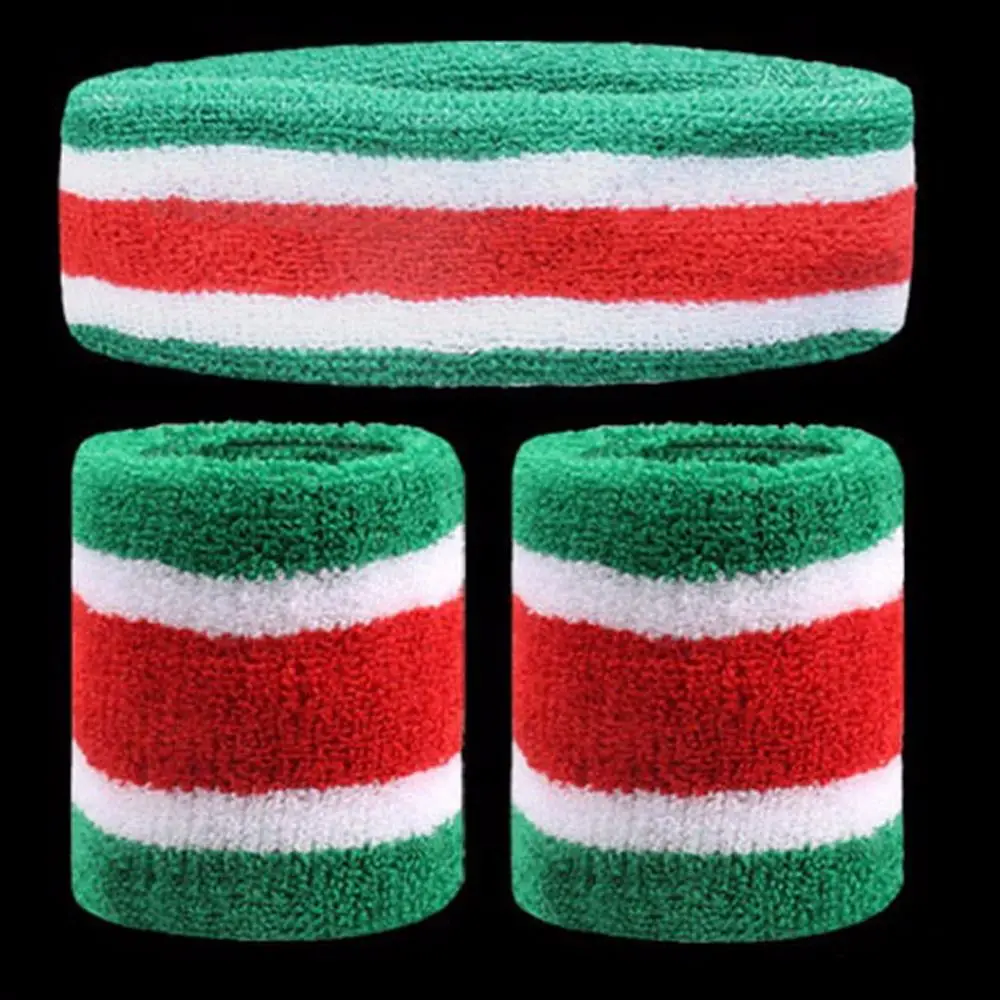 

Yoga Basketball Men/Women Fitness Tennis Towel Sweat Bands Sport Wristbands Headband +Wristbands Wrist Support