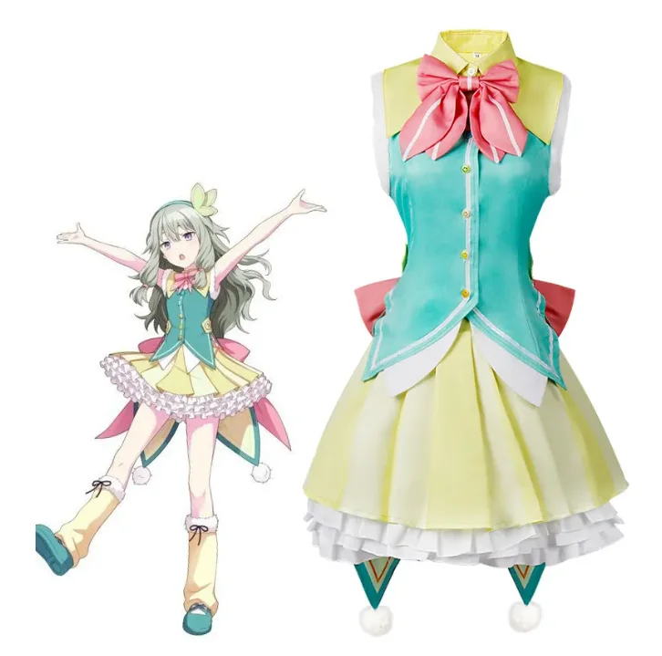 Wonderlands×Showtime Kusanagi Nene  Cosplay Costumes Colorful Stage Feat Uniform Skirt Suit Lovely Costume Role Play Wig Suit