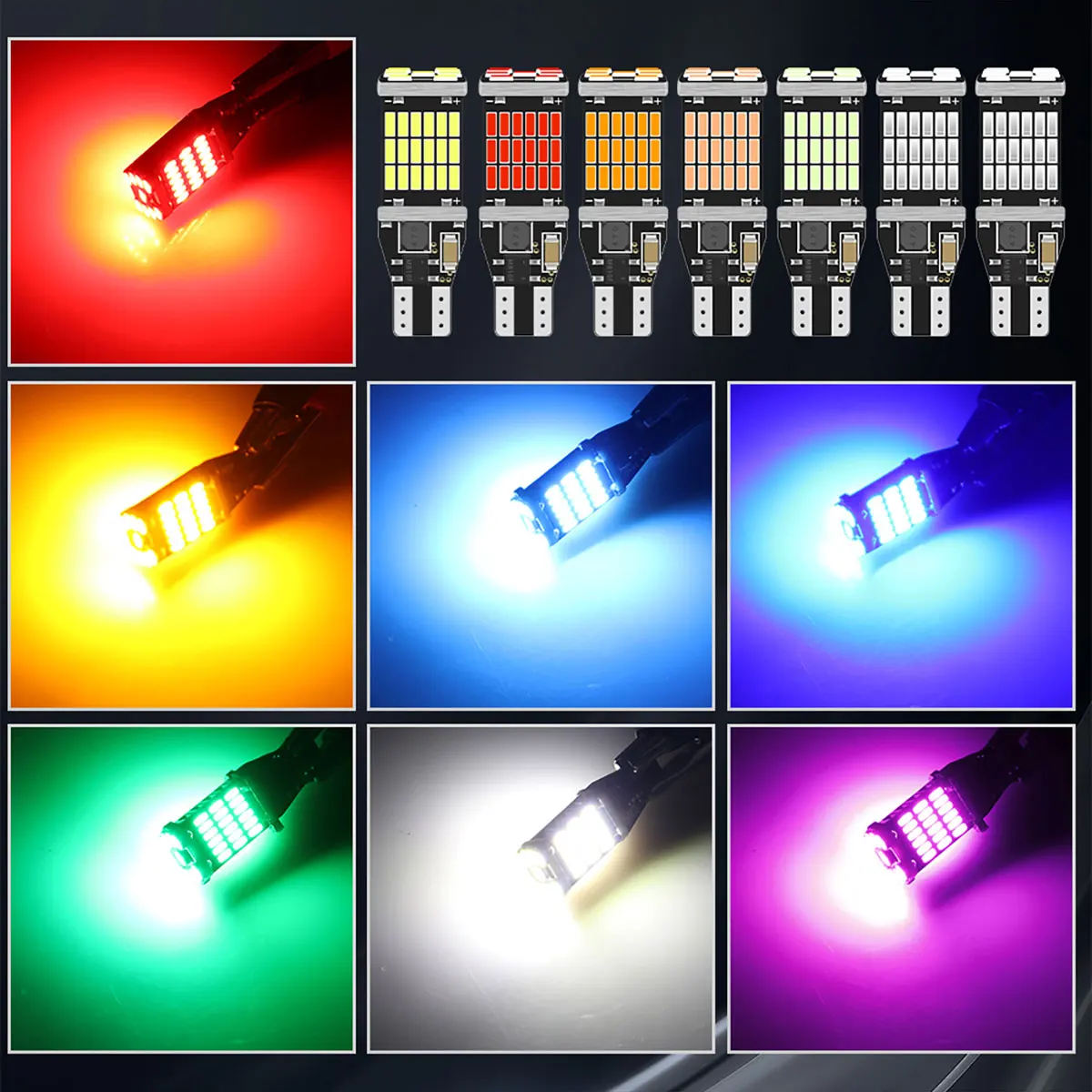 2 PCS T15 W16W 921 912 T16 902 LED Bulbs High Power 45pcs 4014SMD Super Bright 1200LM Replace For Car Reversing Light 12v white