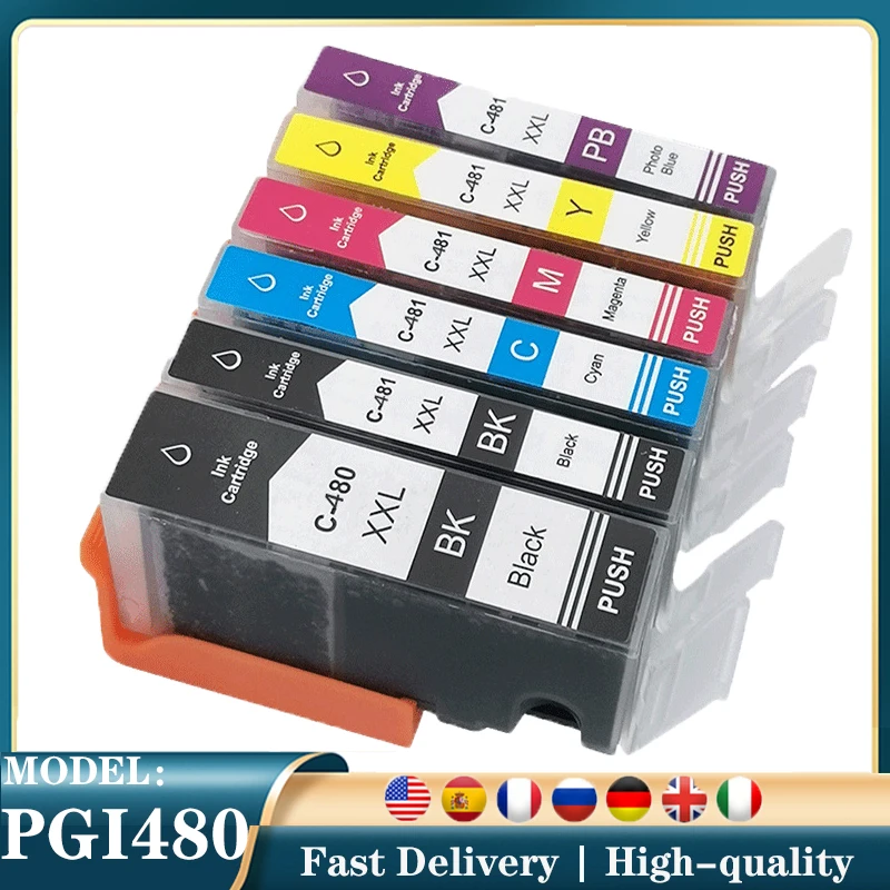 

Compatible PGI-480 CLI-481 PGI480 CLI481 480 481 480XL 480XXL ink cartridge for Canon PIXMA TS8140 TS8240 TS9140 Printe