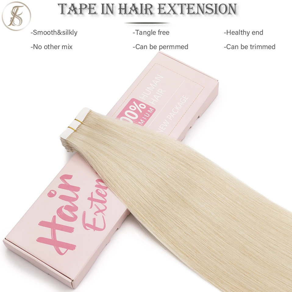 TESS Tape In Human Hair Extensions 2g/pc Thick Natural Hair Adhesive Seamless Invisible Tape In Double Needle Technology As Real