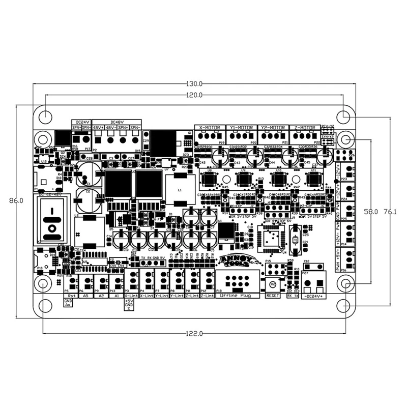Super Sale GRBL 3-Axis Control Board for DIY Mini CNC Engraver, Controller for Laser Engraver with USB Offline Control
