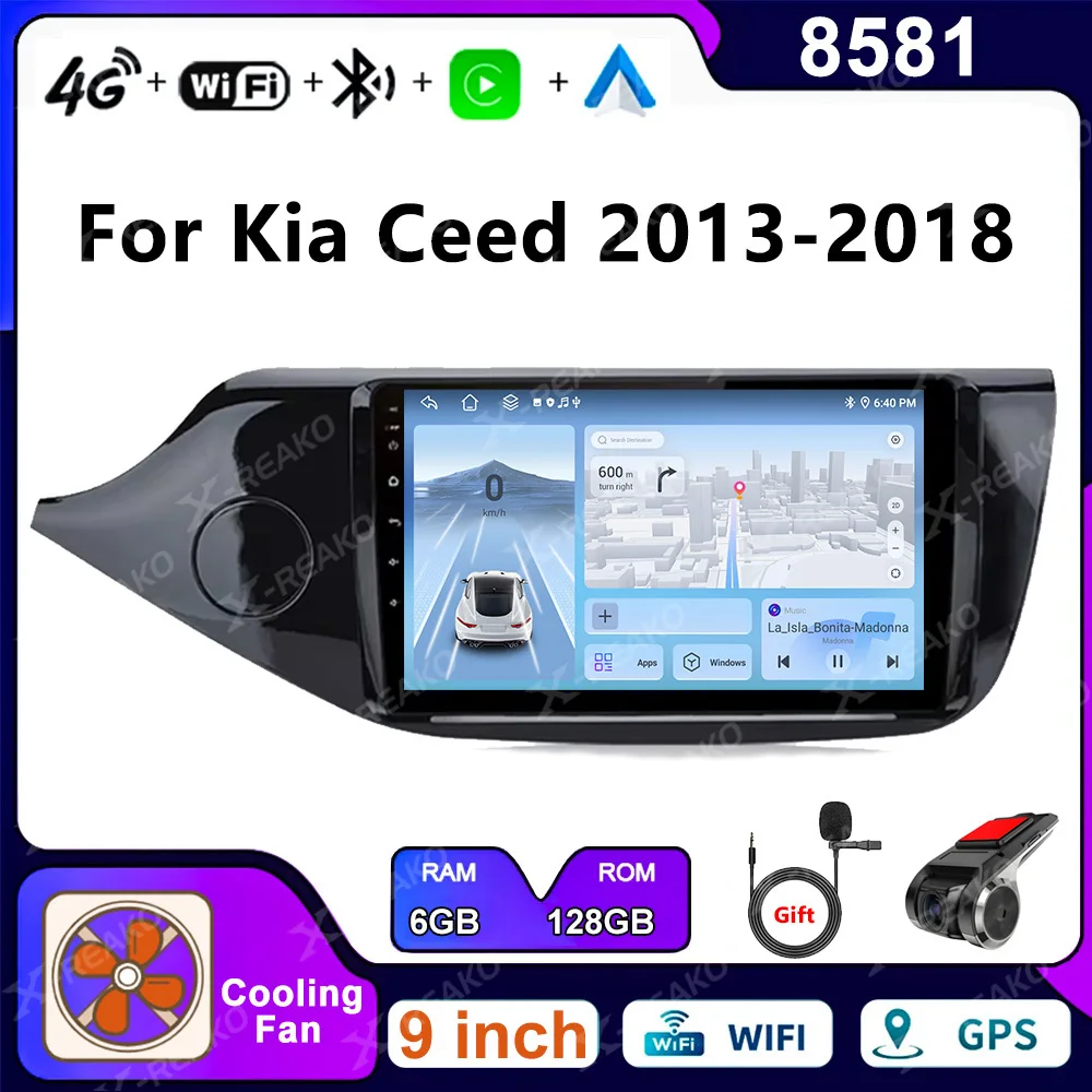 X-REAKO For KIA Ceed JD 2013-2018 Wireless Carplay Android Auto Car Radio GPS Multimedia Player 2din Autoradio 8 core 4G NO DVD