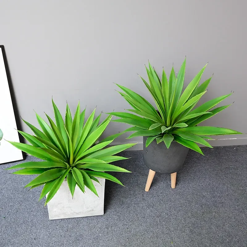 Simulation Blue Agave Small Sisal Leaf Potted Plant Artificial Indoor Greenery Landscape Decoration Fake Succulent for Home