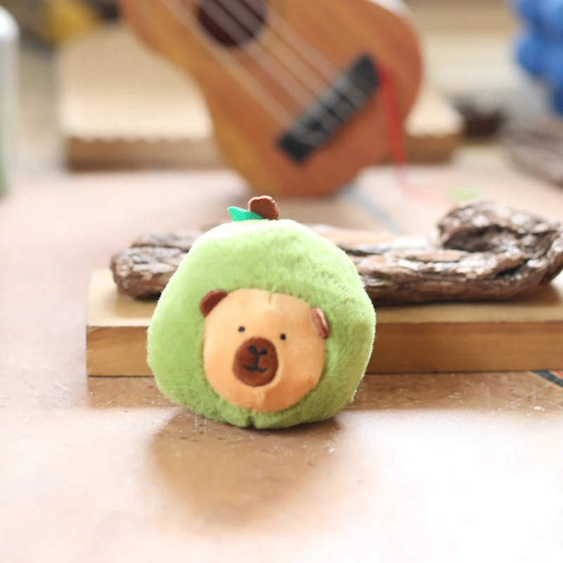 Cute Green Capybara Keychain AvocadoCapybara Children's Gift Dolphin Bala Bookbag Hanging Stuffed Animals Soft Car Pendant Kids