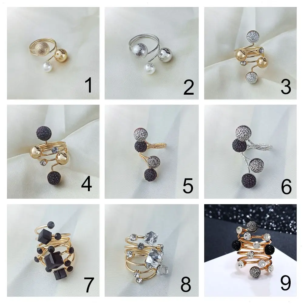 Jewelry Gift Pearl Brooches Crystal Hijab Shawl Scarf Buckle Scarf Clip Silk Scarf Ring Brooch Pin image 6