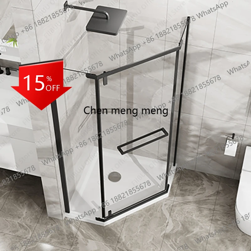 01A Neo-Angle Frameless Shower Door Tempered Glass Pivot Door Space-Saving Corner Shower Enclosure 36x36x72 Inch for Small Bathr