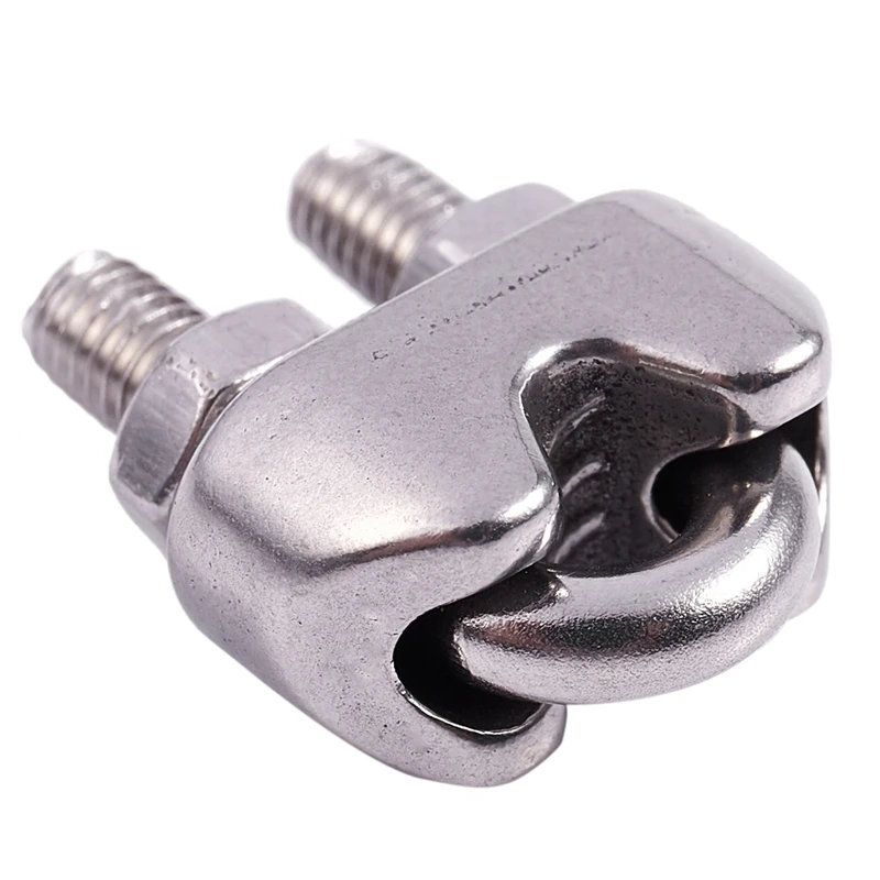 20Pcs Stainless Steel Cable Clip Saddle Clamp For Ropes 0.3Cm 3Mm Wire