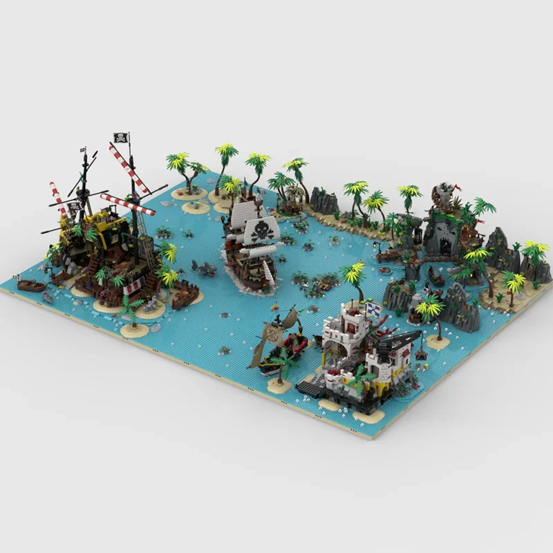 Briques de construction Moc, modèle de groupe Pirate, technologie de construction, modèle de forteresse Pirate modulaire, blocs de construction, jouet de noël