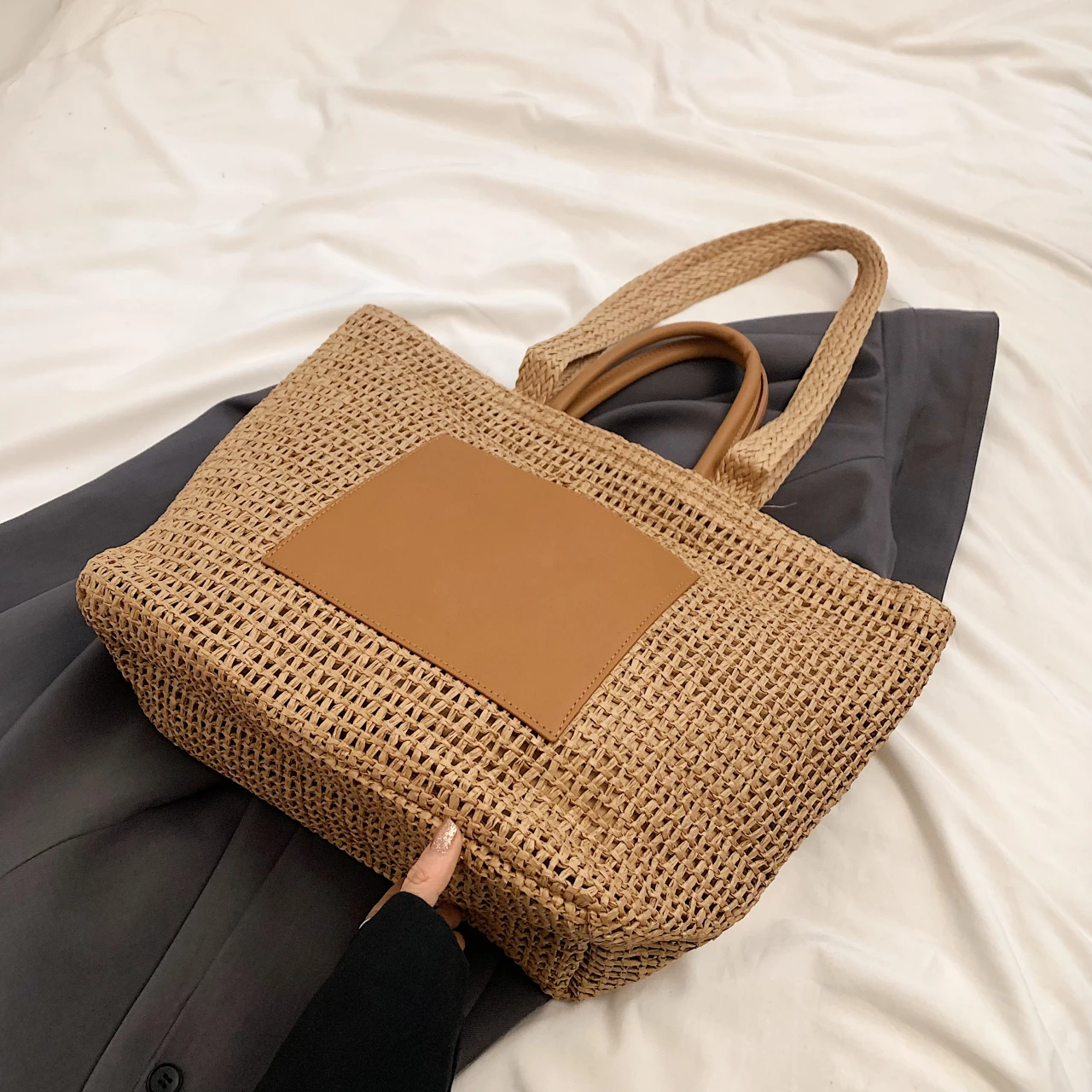 2024 New Summer Straw Bag For Brand Designer Woven Handbag Rattan Bag Large Capacity Beach Shoulder Bag Travel Female Bolsas