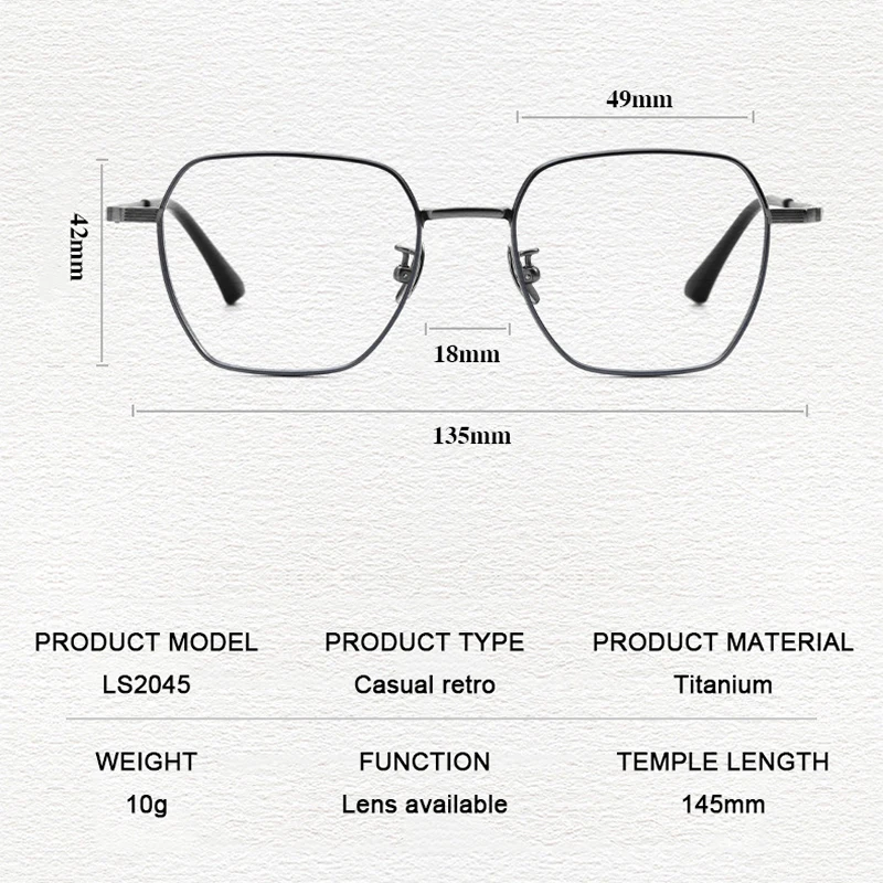 超軽量純チタンメガネフレーム男性ビジネスカジュアル眼鏡紳士ファッション高級多角形レトロデザイン眼鏡