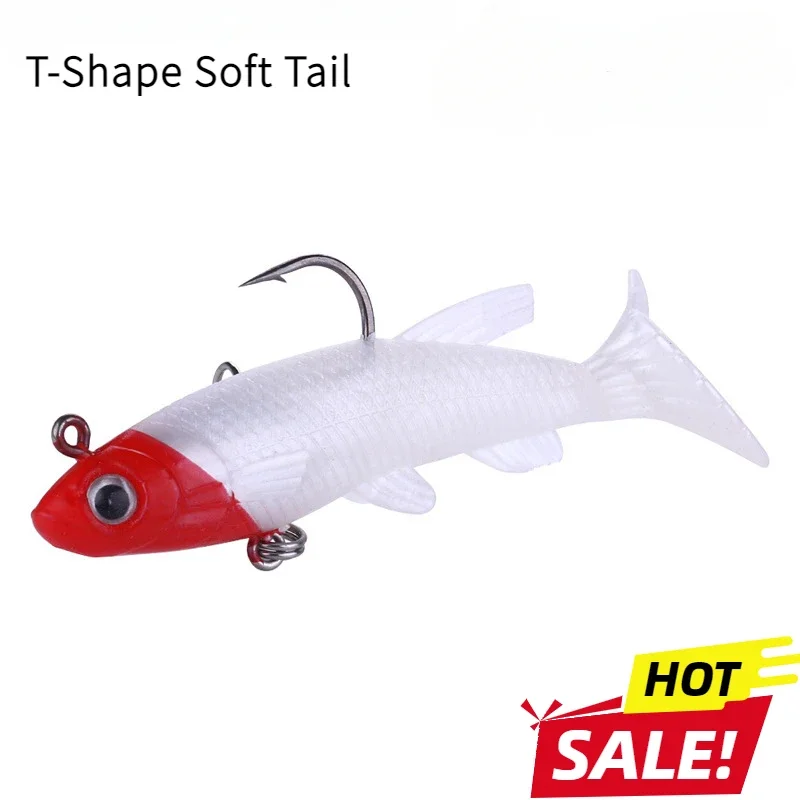 

Built-in Lead 8.5cm 13g T-shape Soft Tail Soft Lure Streamlined Body Shape More Distant Casting, Realistic Modeling Fishing Lure