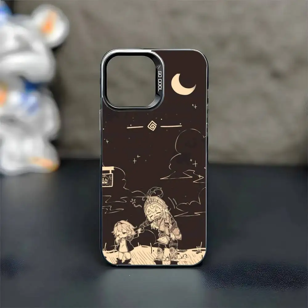 Guardian Tales grüne Haare Handyhülle für iPhone 16,15,14,13,12,11, Mini, Pro, MAX, schwarz, matt, stoßfest