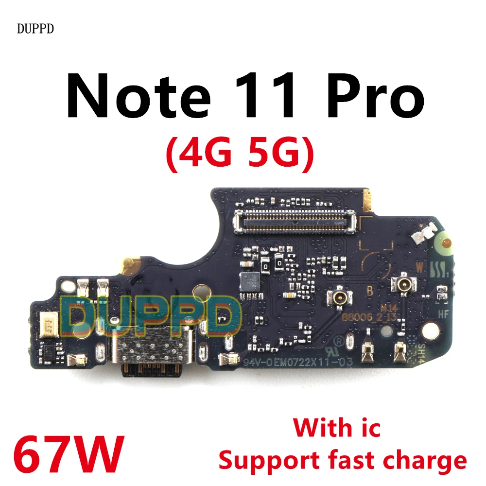 USB Charging Port Dock Connector Charger Board Microphone Flex Cable For Xiaomi Redmi Note 11 Pro 4G 5G Note 11Pro 67W image 2
