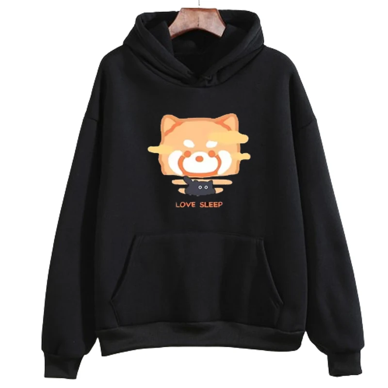 لطيف القط الحيوانات الأليفة الجرافيك أغطية رأس مطبوعة Harajuku البلوز قمم الخريف الشتاء عارضة طويلة الأكمام الشارع الشهير البلوز الملابس