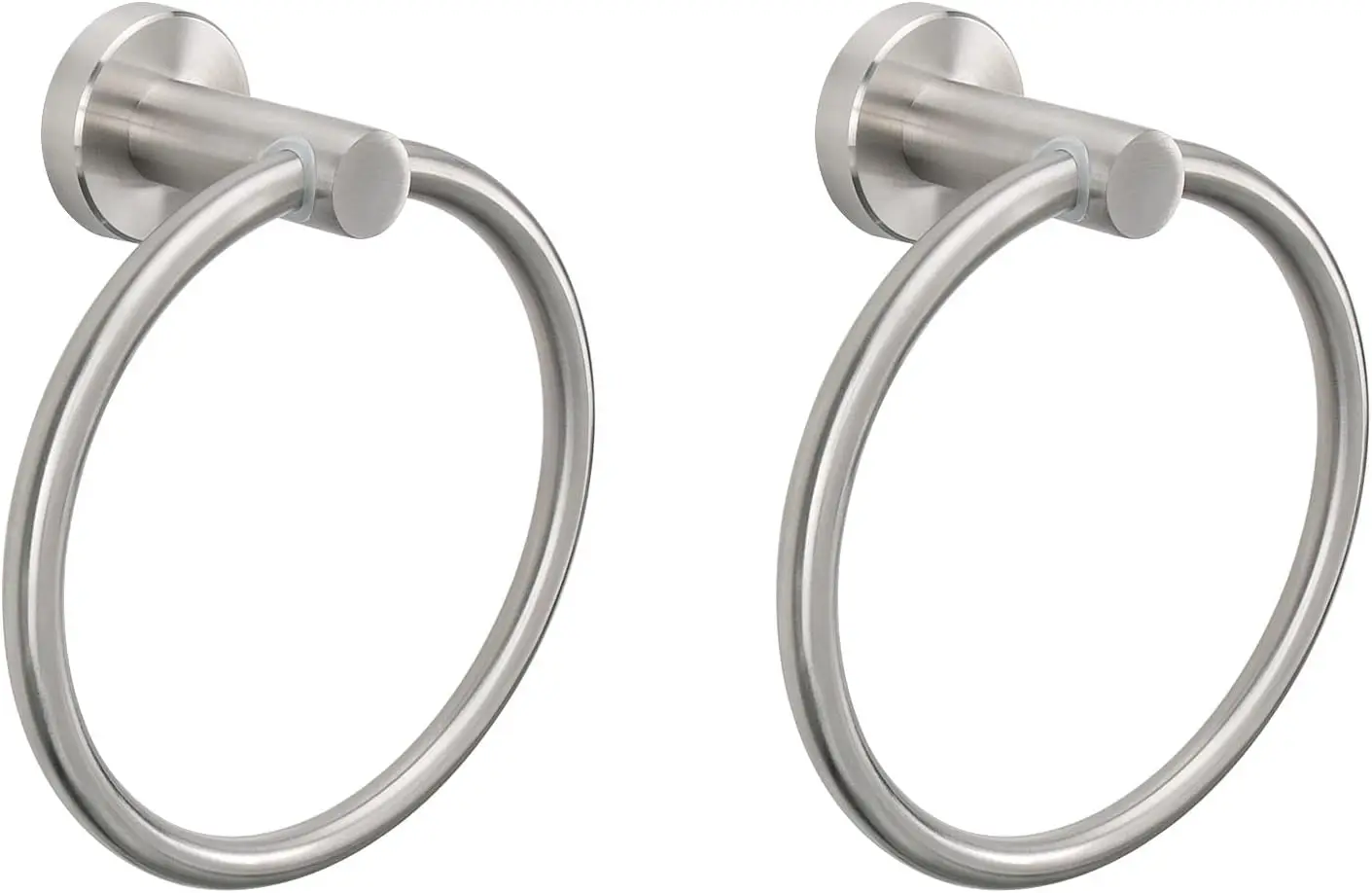 

2-Pack Brushed Nickel Stainless Steel Towel Ring, Modern Wall Mounted Hand Towel Holder for Bathroom, Rustproof