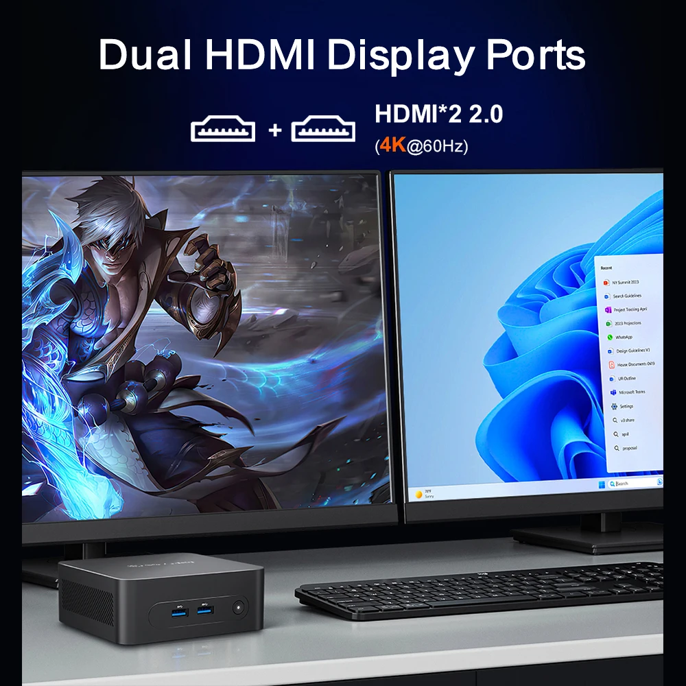 MLLSE M2 Plus Mini PC Intel Celeron 5205U procesador 8GB RAM 256GB SSD WiFi 5 BT4.2 Windows 11 Pro computadora de escritorio