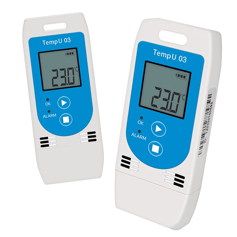 Mini registrador de datos de temperatura USB, registrador de datos de informes PDF, registrador de datos de temperatura de alta precisión para almacén de transporte de personas frías