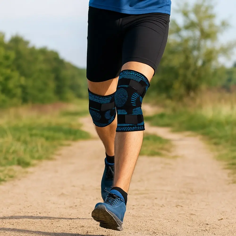 

Major Breathable Knee Pad Non-slip Double Straps Knee Brace Support Spring Support Adjustable Knee Knee Pad Running