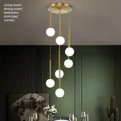 Nordic Glass Ball Pendent Lamp Gold/Black Whole House Matching  Used For Living Room Dining Table Corner Staircase Bedside Lamps