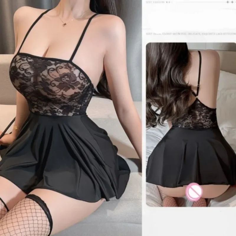 

Babydolls Mesh Embroidery Perspective Thin Yarn Skirt sexy lingerie woman sexy women underwear uncensored Woman sexy clothing