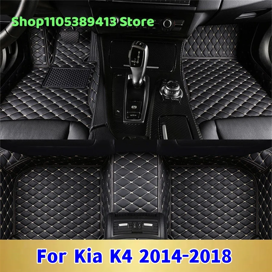 

Mats Carpets Leather Custom Car Floor Mats For Kia K4 2017 2016 2015 2014 Car Mat Accessories