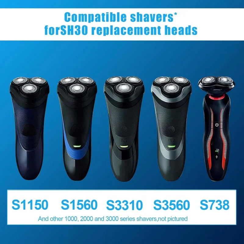 6 عبوات رأس حلاقة بديلة لشركة فيليبس نوريلكو SH30 50 70 90 سلسلة 1000 2000 3000 S1020 S1050 S1060 S1070 شفرة حلاقة