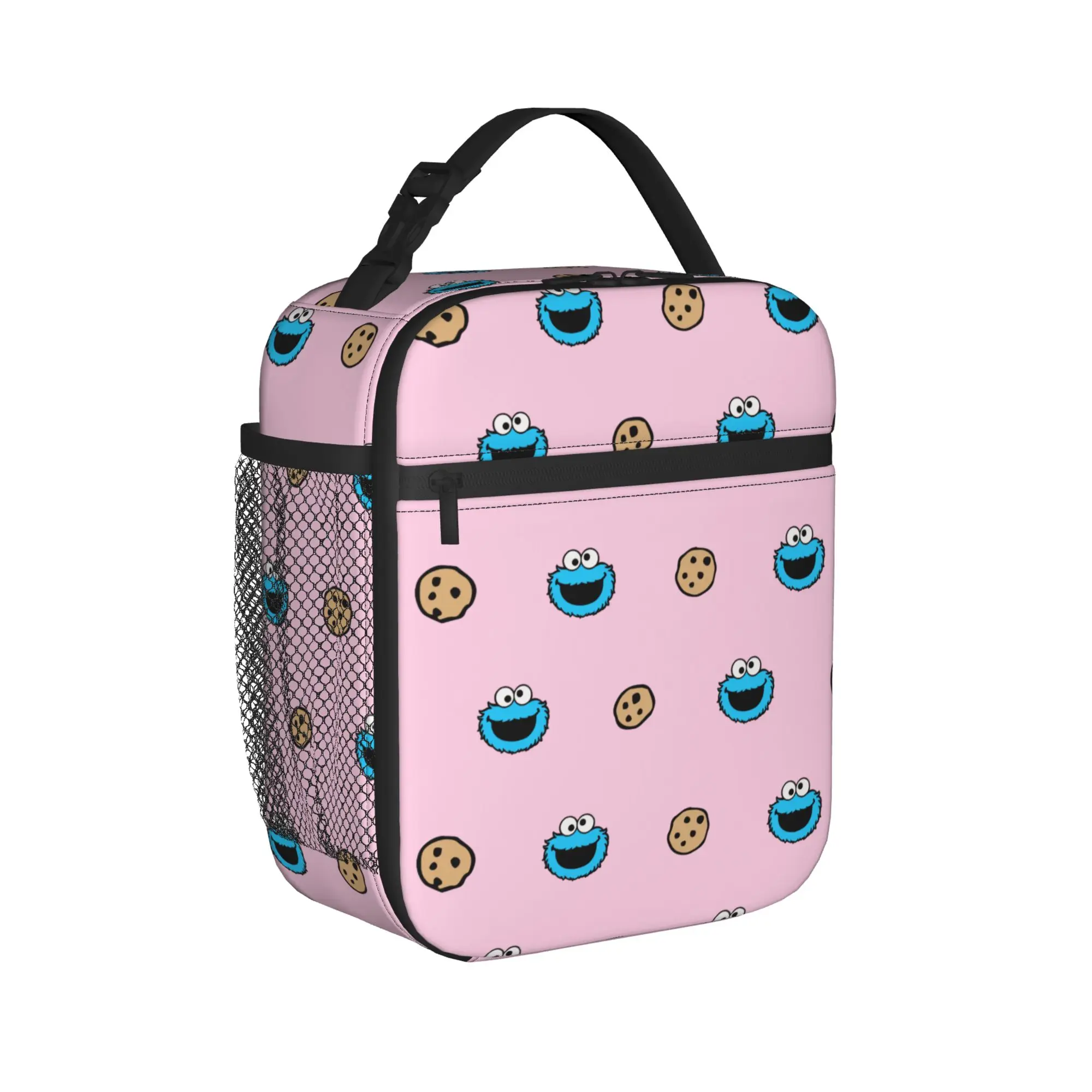 Cookies Monsters Thermal Insulated Lunch Bags for Office Cartoon Portable Bento Box Cooler Thermal Lunch Box
