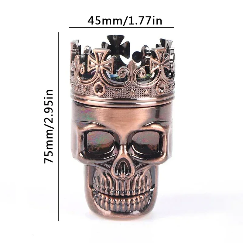 Classic King 3 Layers Men Skull Head Shape Grinder Portable Herb Tobacco Herb Spice Crusher Hookah Smoking Plastic Accessories