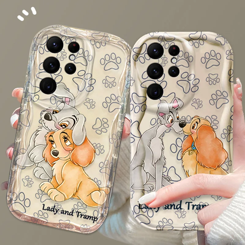 Disney Lady and the Tramp 3D Wave Case For Samsung Galaxy A54 A34 A24 A14 A13 A53 A33 A73 A23 A52 A52S A32 A22 A12 A51 A71 Cover