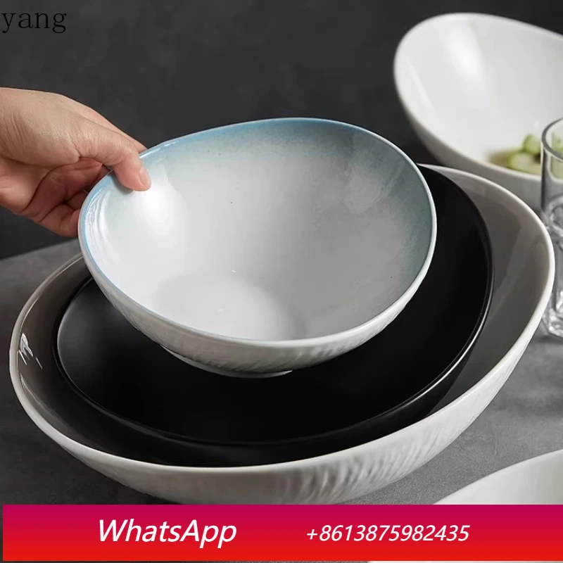 

LMM high value salad bowl fruit bowl ceramic household noodle soup bowl oblique tableware